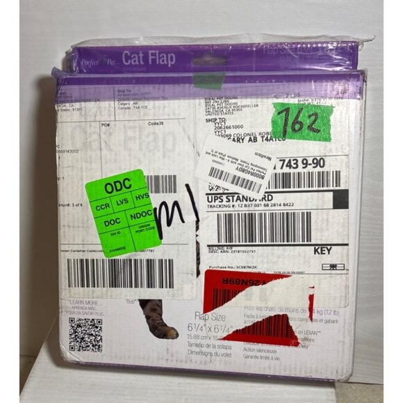 Perfect Pet Cat Flap Up To 12 Lbs Telescoping Frame Flap Size 6 1/4" x 6 1/4" - Picture 2 of 5